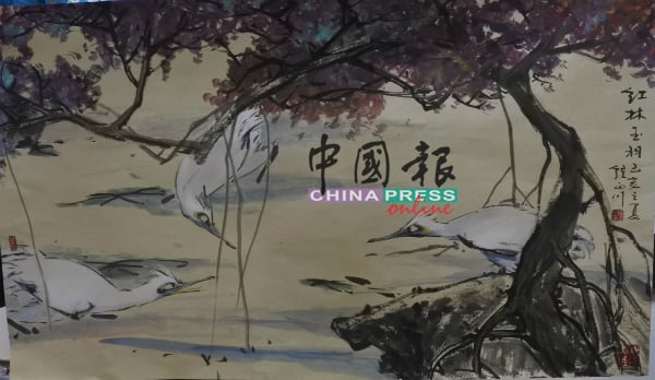 钟正川大师作品《红林玉羽》，等待有缘人竞标。