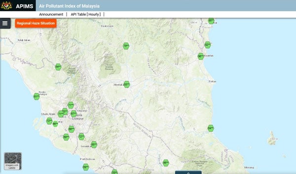 马来西亚空气污染管理系统指数显示关丹空气污染指数突破96点，处于中等水平。