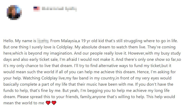 teenager,fundraising,Coldplay,concert