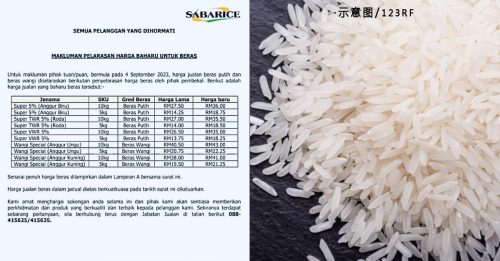 SABARICE旗下5品牌 进口白米即起涨价