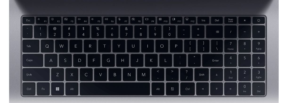 ■全尺寸大键盘配搭独立数码小键盘，提供舒适手感和高效输入体验。