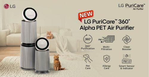 LG PuriCare™ 360° Alpha PET 空气净化机 360° 无死角全方位净化 每个角落都那么清新！