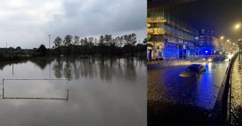 英格兰暴雨洪水 伦敦封路、铁路停驶交通大乱